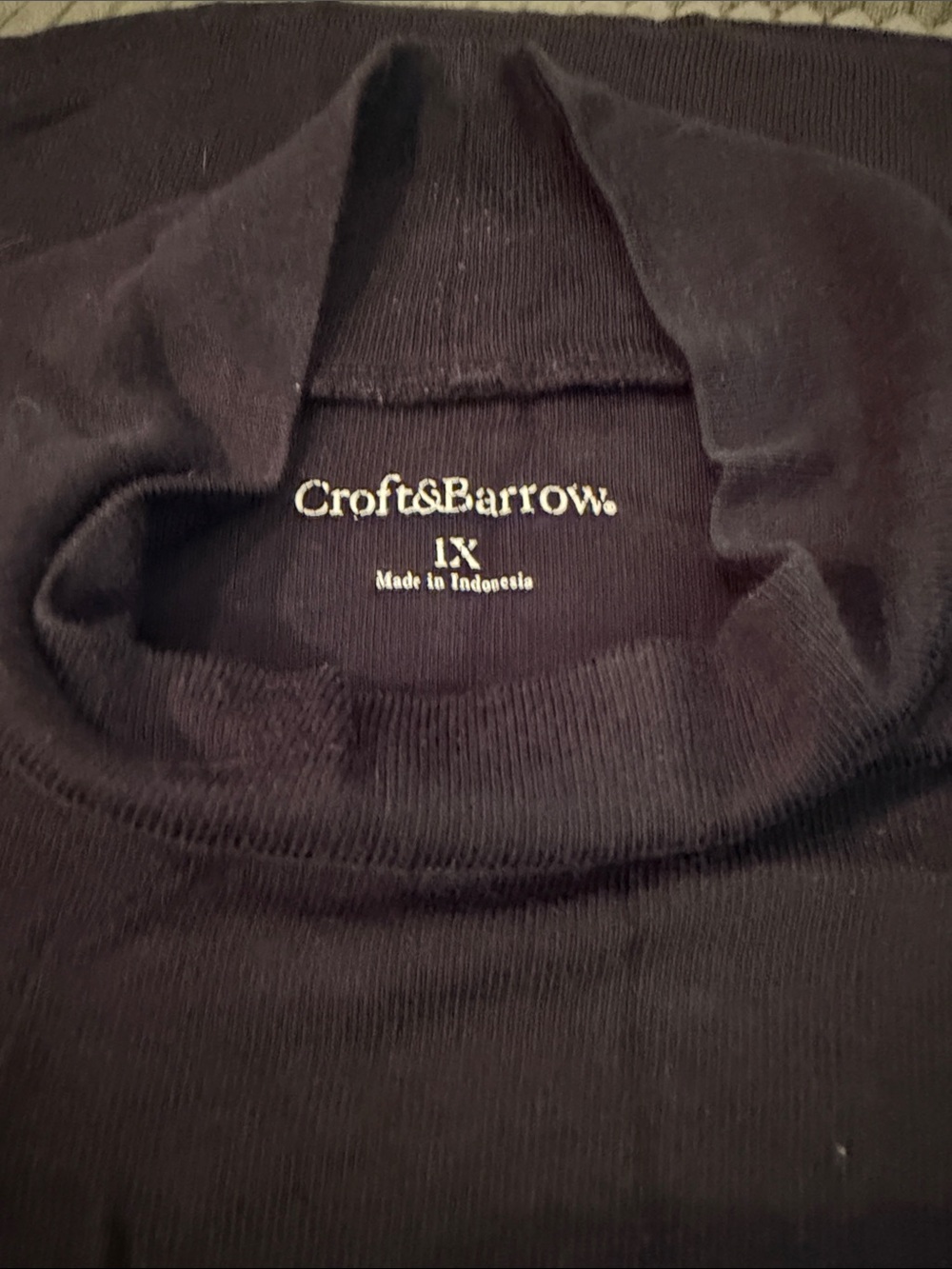 croft & barrow Black Ribbed mock neck top